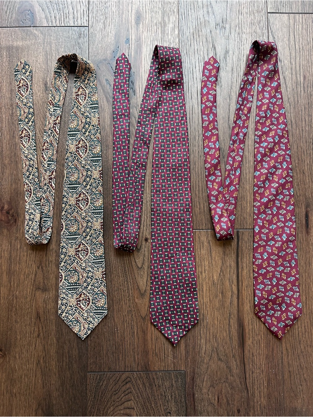 Christian Dior Men's Vintage Patterned Silk Tie Lot of 3